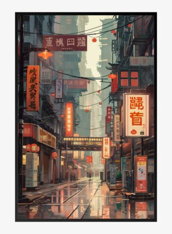 Rainy Hong Kong Roads Print