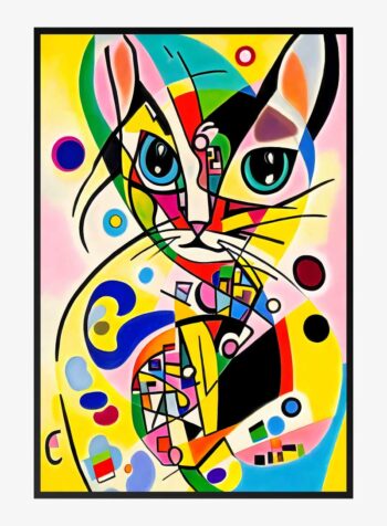 Vivid Mosaic: Feline Abstract Print