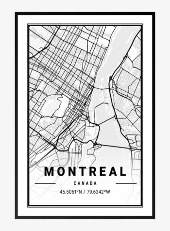 แผนที่เมืองมอนทรีออล ประเทศแคนาดา (พิมพ์)
