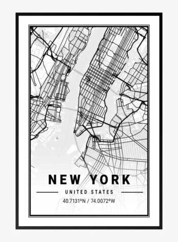 แผนที่นครนิวยอร์ก สหรัฐอเมริกา (ฉบับพิมพ์)