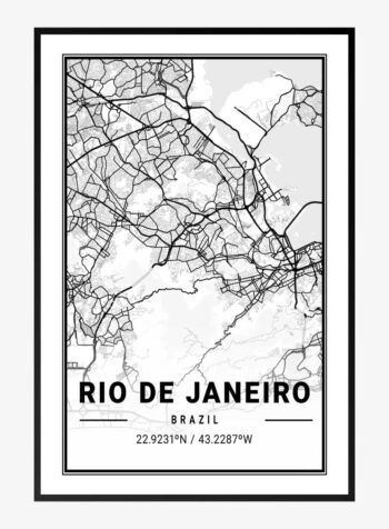 แผนที่เมืองริโอเดจาเนโร ประเทศบราซิล (พิมพ์)