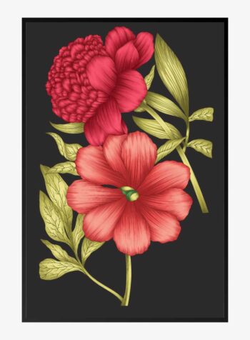 Crimson Bloom Elegance Print