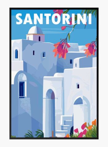 Azure Breeze of Santorini Print