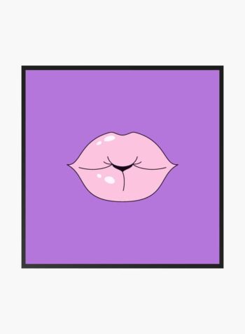 ลายพิมพ์จูบสีชมพูมันวาว